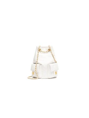 White CHANEL Backpack (high-end grade)