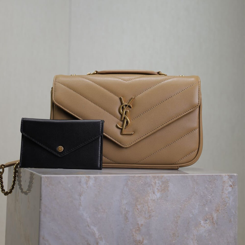 Beige YSL LOULOU small in MATELASSE lambskin - Image 2