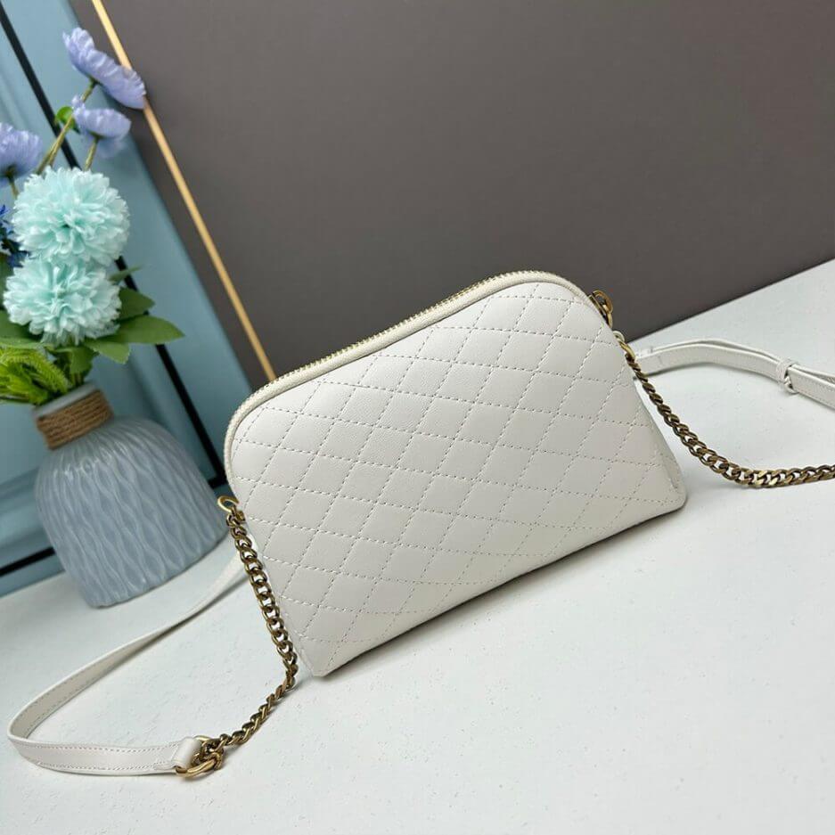 Blanc YSL Gaby zipped pouch in quilted lambskin - Image 4