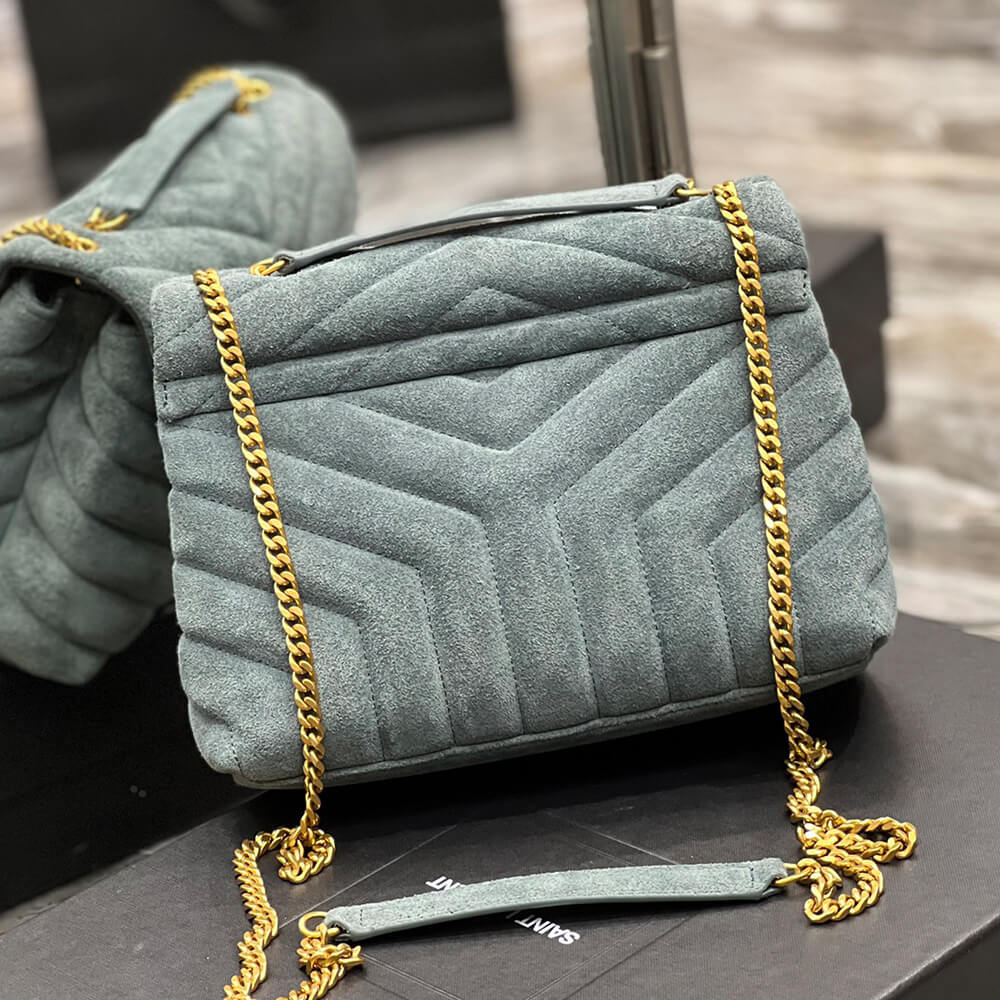 LOULOU SMALL CHAIN BAG IN QUILTED SUEDE - Image 5