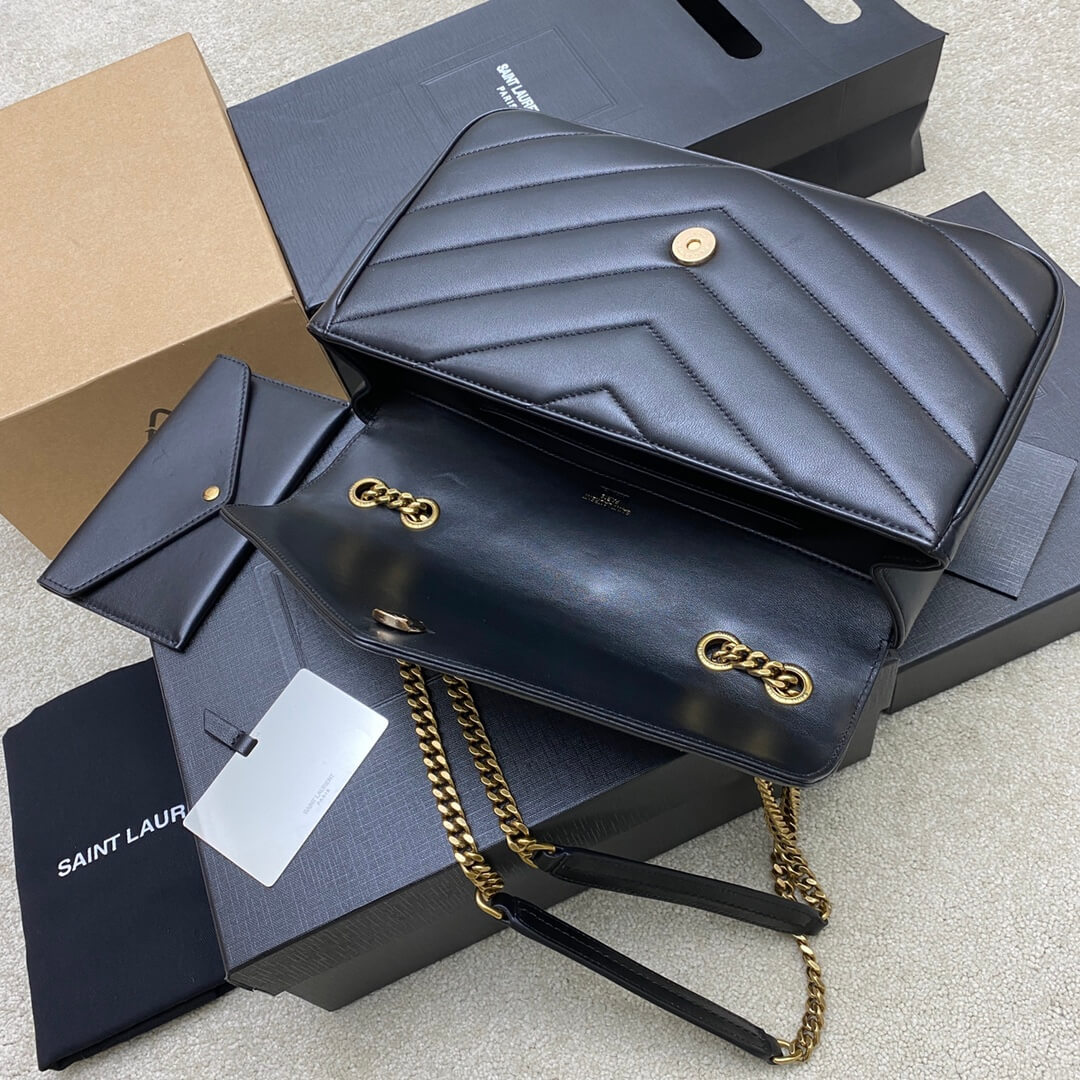 Black YSL LOULOU medium in MATELASSE lambskin - Image 6