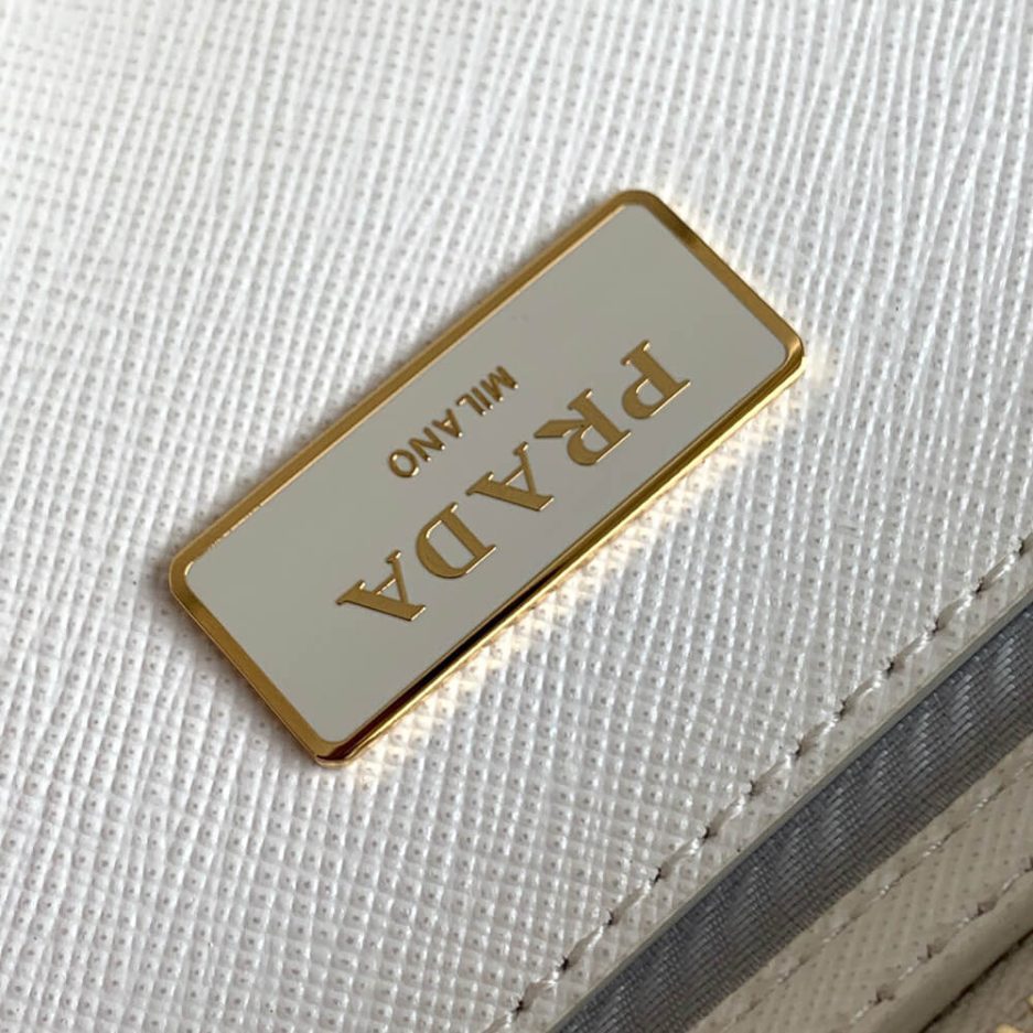 White Medium Prada Galleria Saffiano leather Bag - Image 7