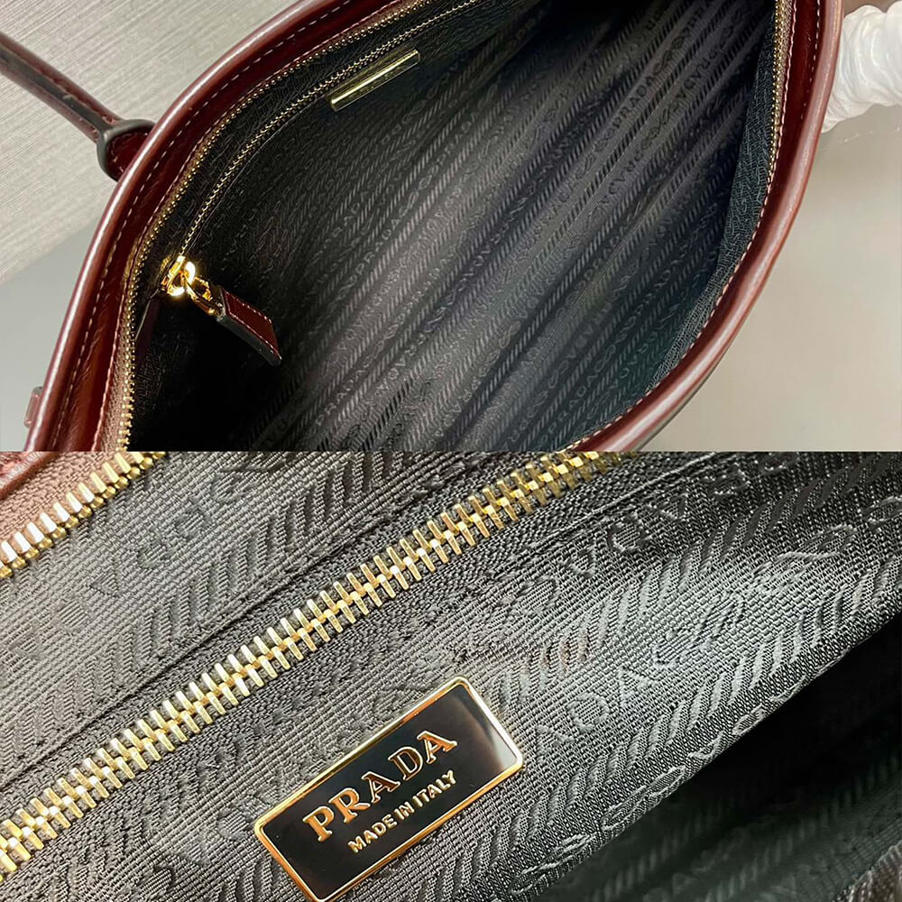 Dark Brown Prada Large leather handbag (high-end grade) - Image 8